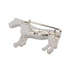 Ezüstözött lómodell kitűző