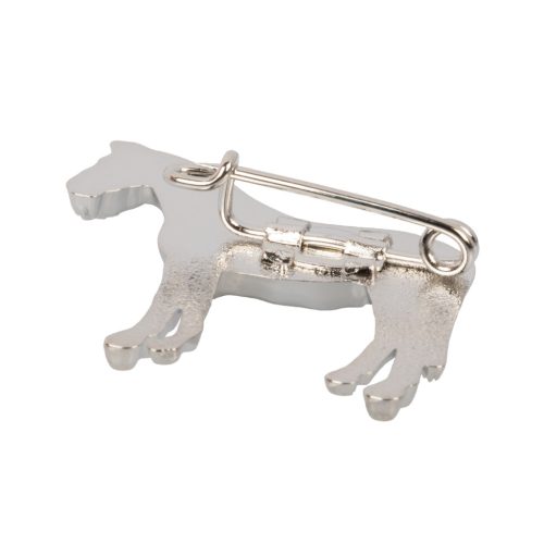 Ezüstözött lómodell kitűző