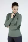 HKM Supersoft funkciós hosszú ujjú lovaglófelső - sötétzöld, XL