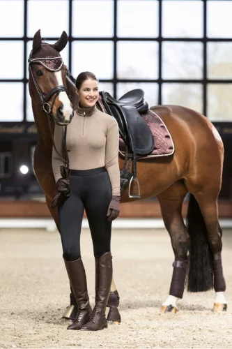 HKM Mio hosszú ujjú lovaglófelső - barna, L
