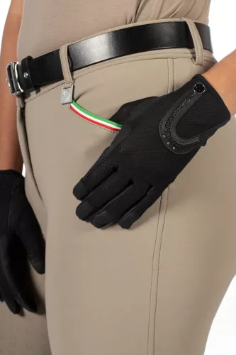 HKM Amalfi nyári lovaglókesztyű - fekete, XL