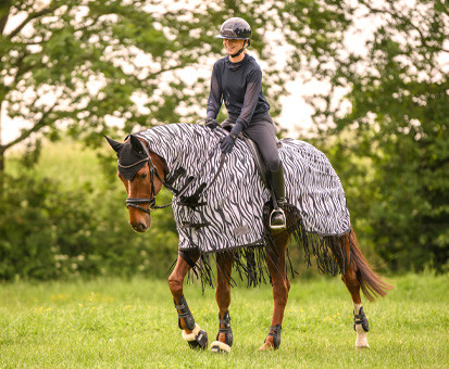Waldhausen Zebra légytakaró lovagláshoz - 155 cm