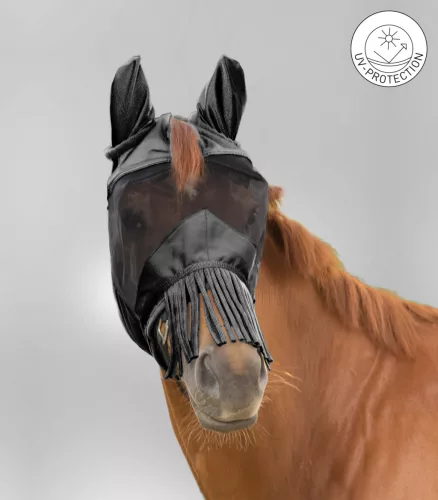 Waldhausen Premium füles légymaszk sallanggal - Xfull, fekete