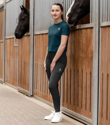 Elt Ella gyerek teliszilikonos lovagló leggings - 176, fekete