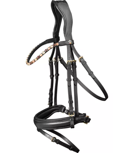 Waldhausen Goldheart X-line kantár - fekete, Full