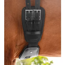 Waldhausen Elastic díjlovas bőr heveder - fekete, 70 cm