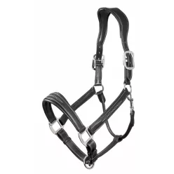 Stitched Leather Headcollar Black
