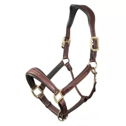 Stitched Leather Headcollar Brown