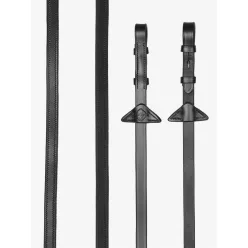 Rubber Half lined Reins Black/Silver