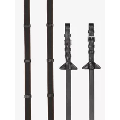 Rubber Grip Continental Reins Brown/Silver