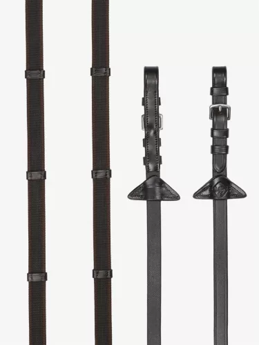 Rubber Grip Continental Reins Brown/Silver