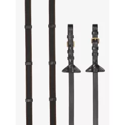 Rubber Grip Continental Reins Brown/Brass