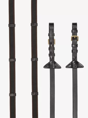 Rubber Grip Continental Reins Brown/Brass