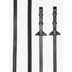 Rubber Half lined Reins Brown/Silver