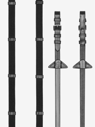 Webbed Continental Reins Black/Silver