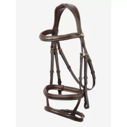 Kudos Double Noseband Bridle Havana/Brass
