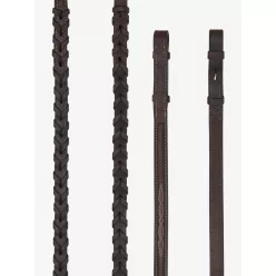 Hunter Laced Reins with Stitching Havana/Silver