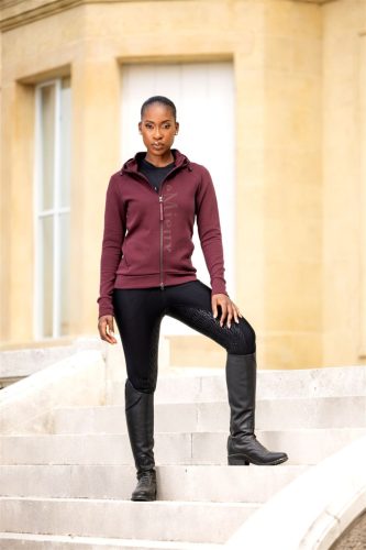 Elite Zip Through Hoodie Burgundy