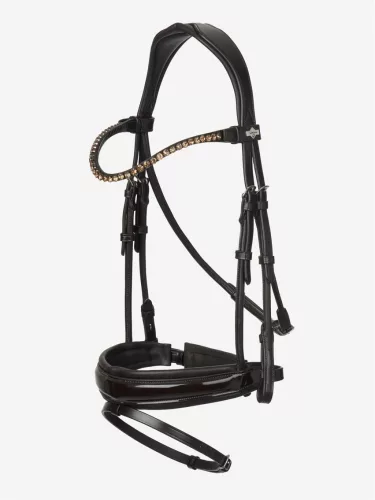 Kudos Patent Rolled Dressage Bridle Brown