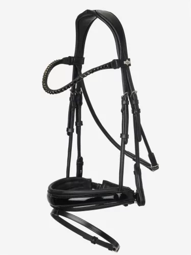 Kudos Patent Rolled Dressage Bridle Black