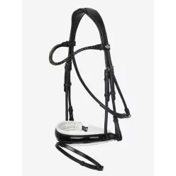 Kudos Patent Rolled Dressage Bridle Black/White