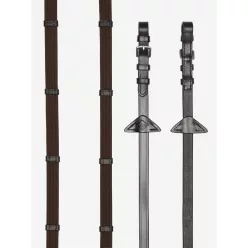 Webbed Continental Reins Brown/Silver