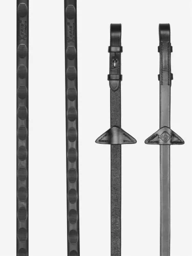 Magna Grip Rubber Reins Black/Silver