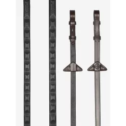 Magna Grip Rubber Reins Havana/Silver