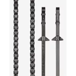 Leather Laced Reins Brown/Silver