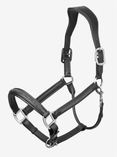 Leather Crystal Headcollar Black