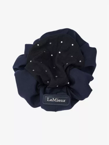 Scrunchie with Crystal Hair Net Navy/Black