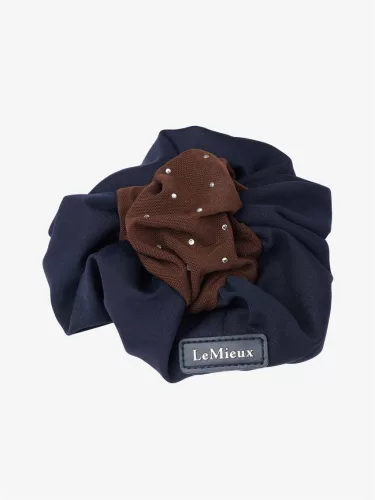 Scrunchie with Crystal Hair Net Navy/Brown