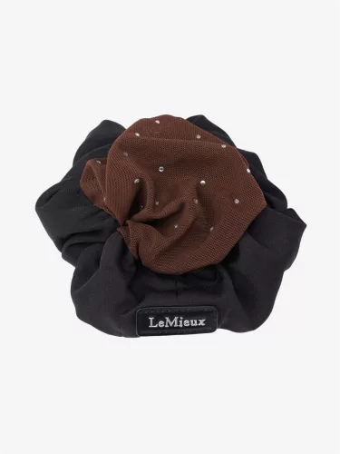 Scrunchie with Crystal Hair Net Black/Brown