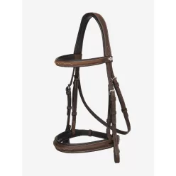 Stitched Hunter Bridle with Laced Reins Havana/Silver