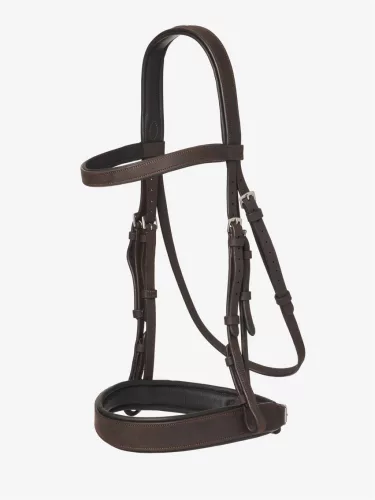 Flat Hunter Bridle with Laced Reins Havana/Silver