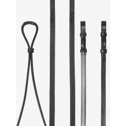 Hunter Half Lined Curb Rein Black/Silver