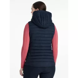 Rose Hooded Puffer Gilet Navy