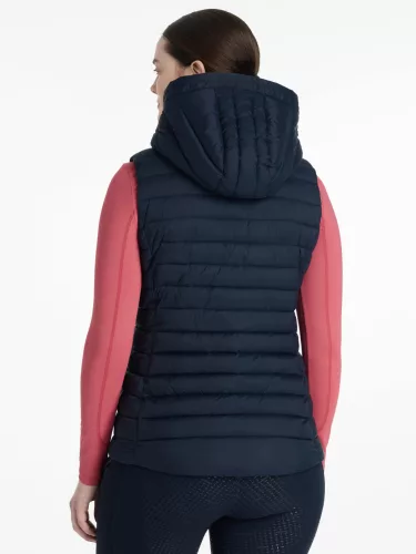 Rose Hooded Puffer Gilet Navy