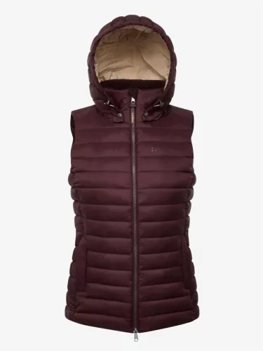 Rose Hooded Puffer Gilet Damson