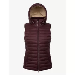 Rose Hooded Puffer Gilet Damson