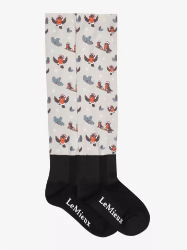 Footsie Socks Xmas Robins Almond