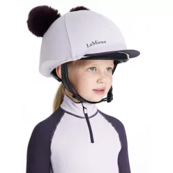 Mini Double Pom Hat Silk Lilac