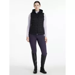 Rose Hooded Puffer Gilet Black