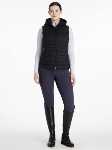 Rose Hooded Puffer Gilet Black
