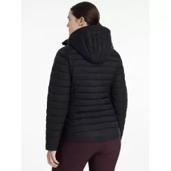 Rose Hooded Puffer Jacket Black
