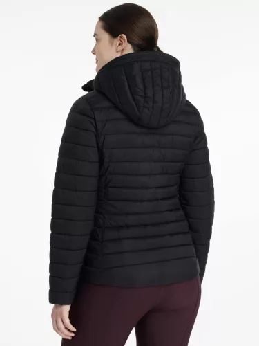 Rose Hooded Puffer Jacket Black