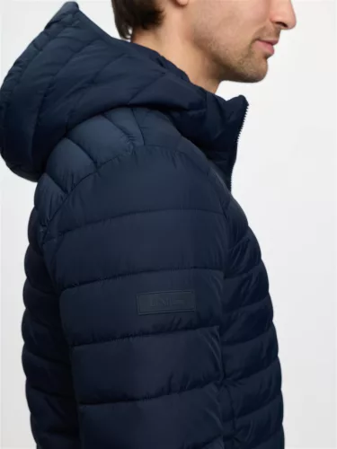 Mens Hooded Puffer Jacket Navy