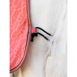 Arika Monogram Fleece Rug Cranberry