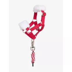 Toy Pony Christmas Headcollar & Leadrope Red