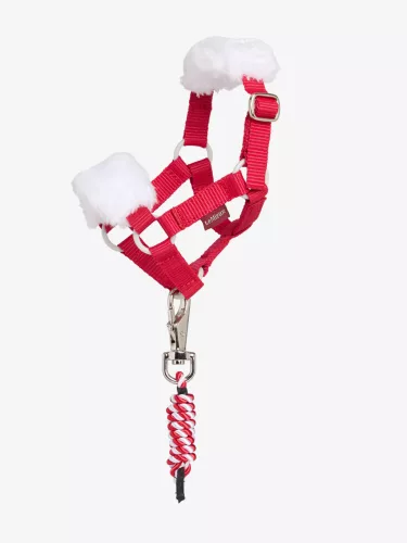 Toy Pony Christmas Headcollar & Leadrope Red